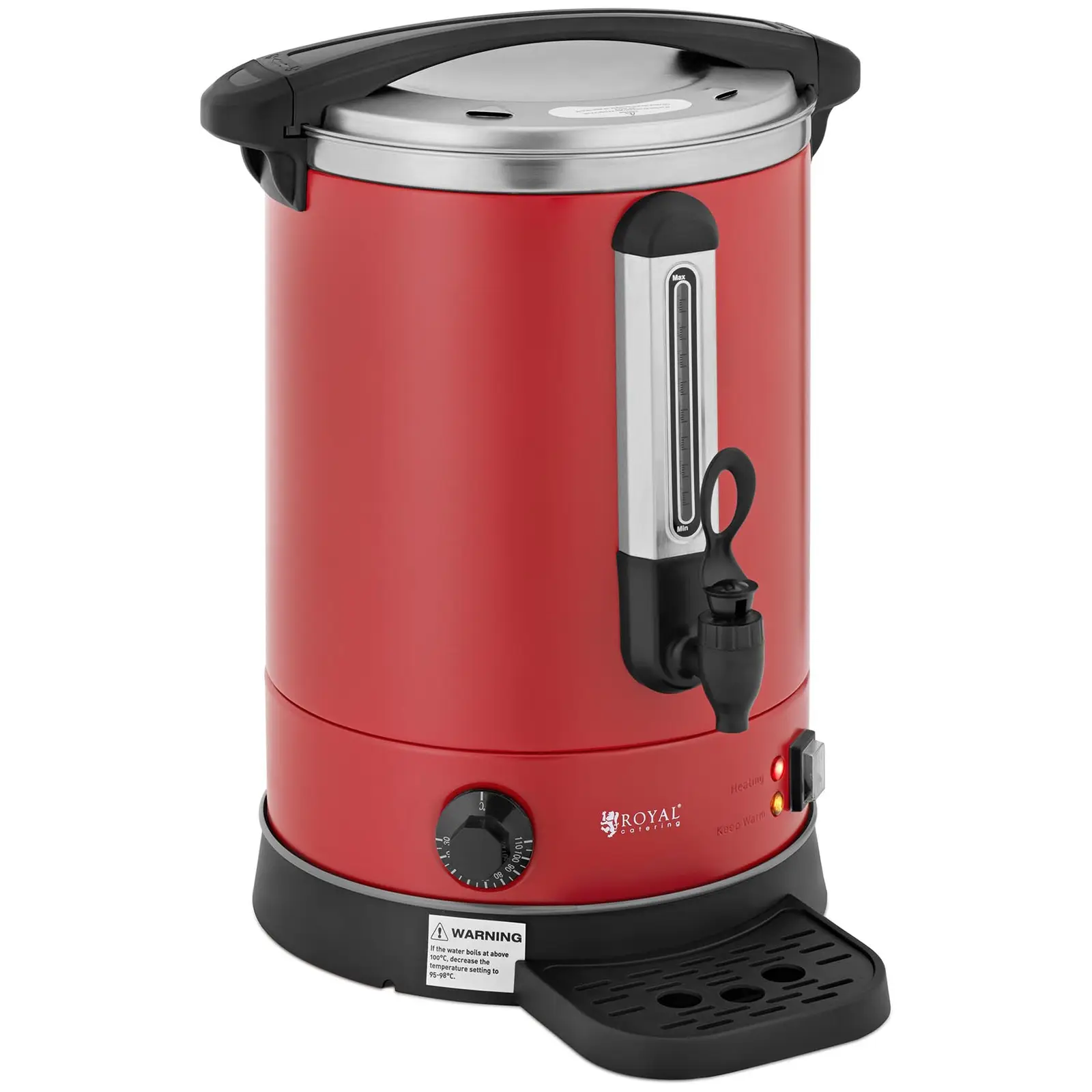 Chaleira para água quente - 13.5 l - 2500 W - escorredor - vermelho