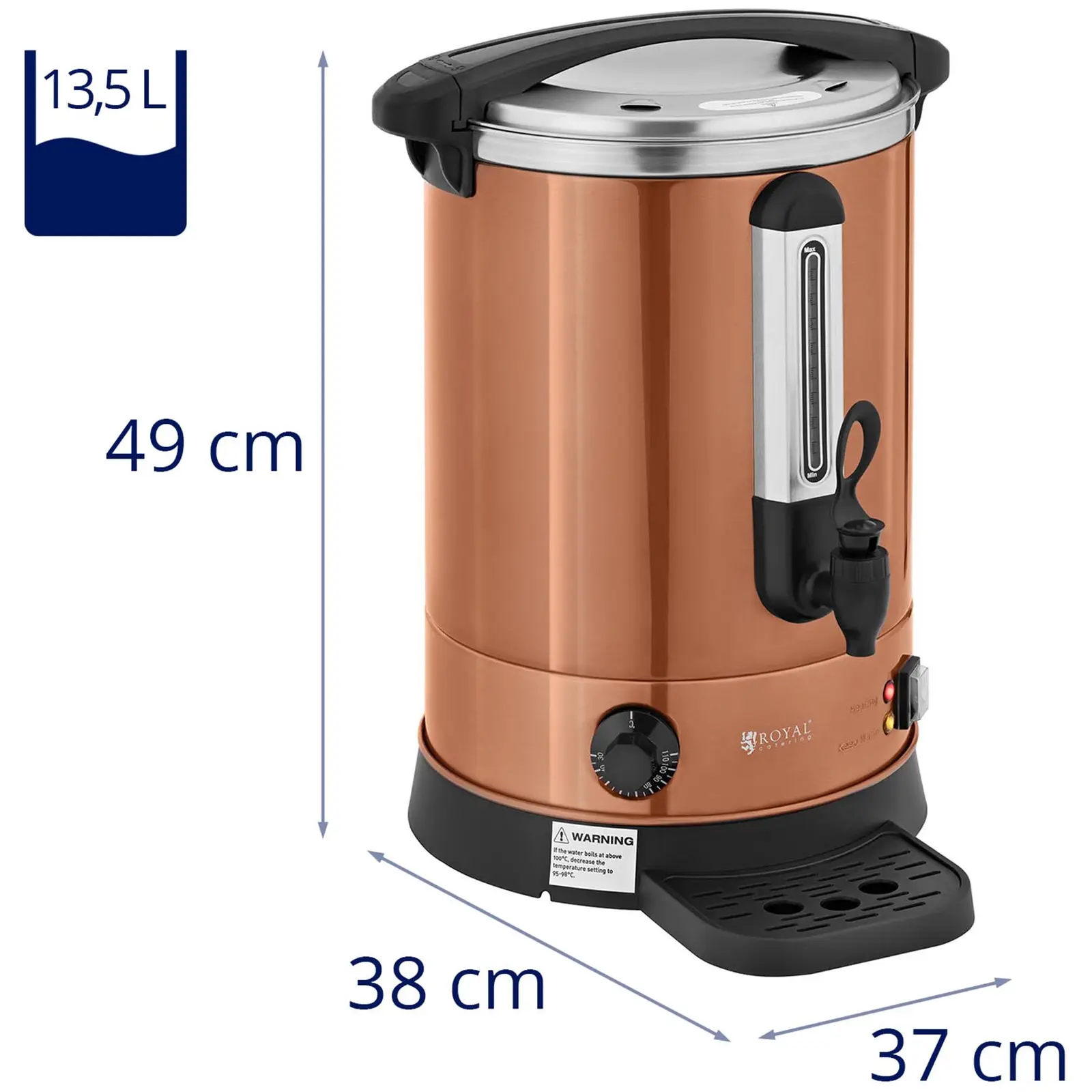 Chaleira para água quente - 13.5 l - 2500 W - escorredor - laranja