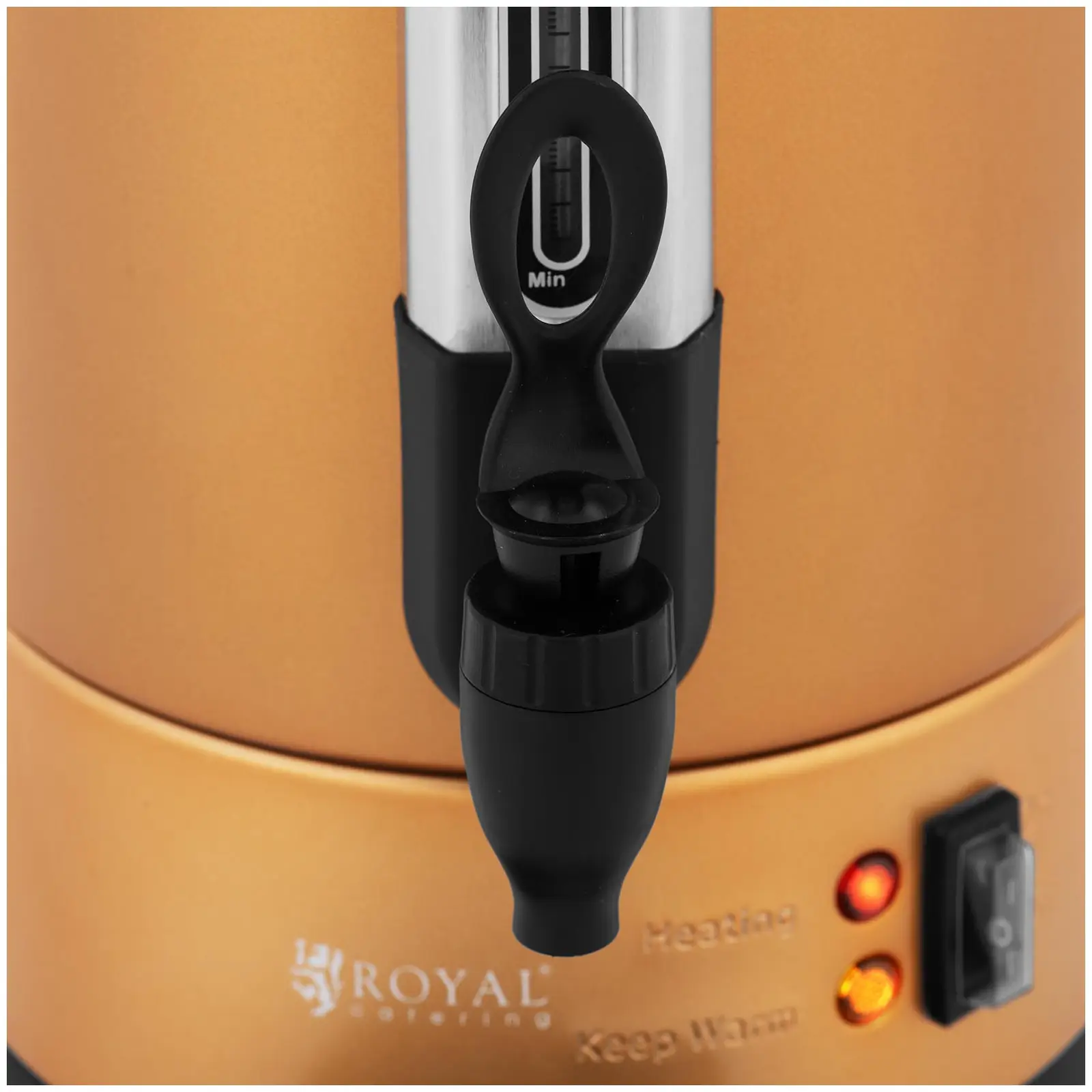 Kávovar na překapávanou kávu - 6 l - zlatý - Royal Catering (Materiál: Ušlechtilá ocel)