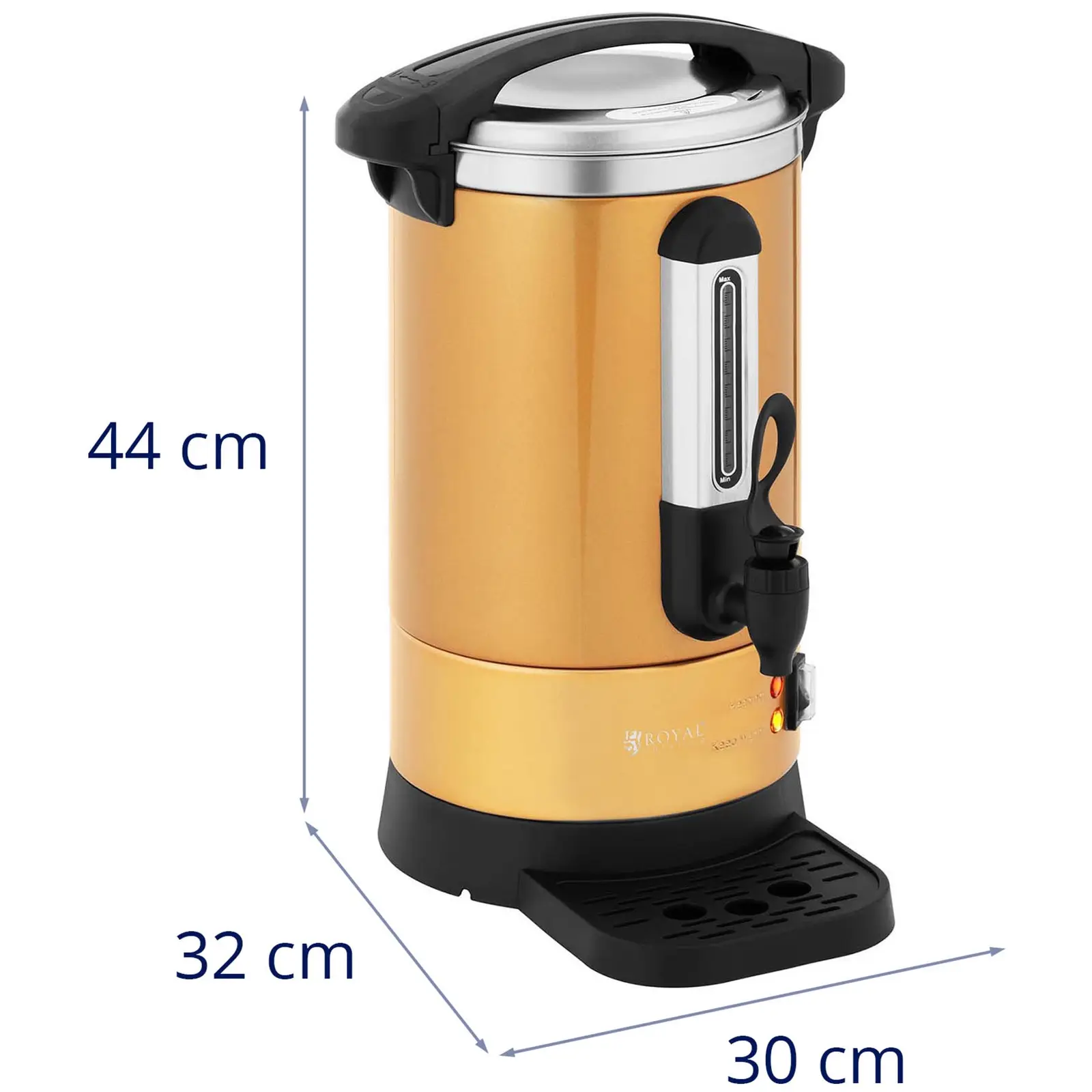 Kávovar na překapávanou kávu - 6 l - zlatý - Royal Catering (Barva: Oranžová)