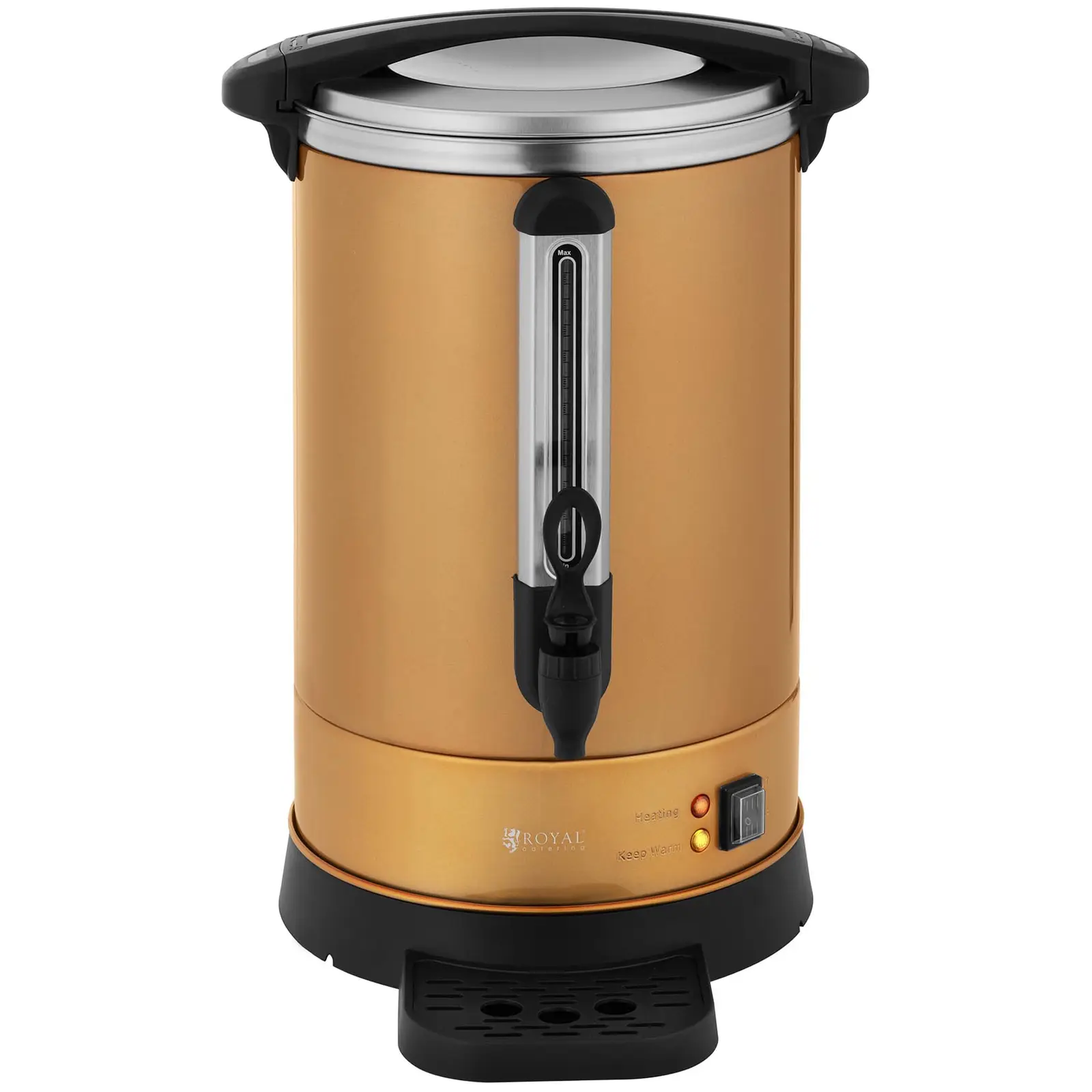 Kávovar na překapávanou kávu - 14 l - zlatý - Royal Catering (Včetně filtrů: Ano)