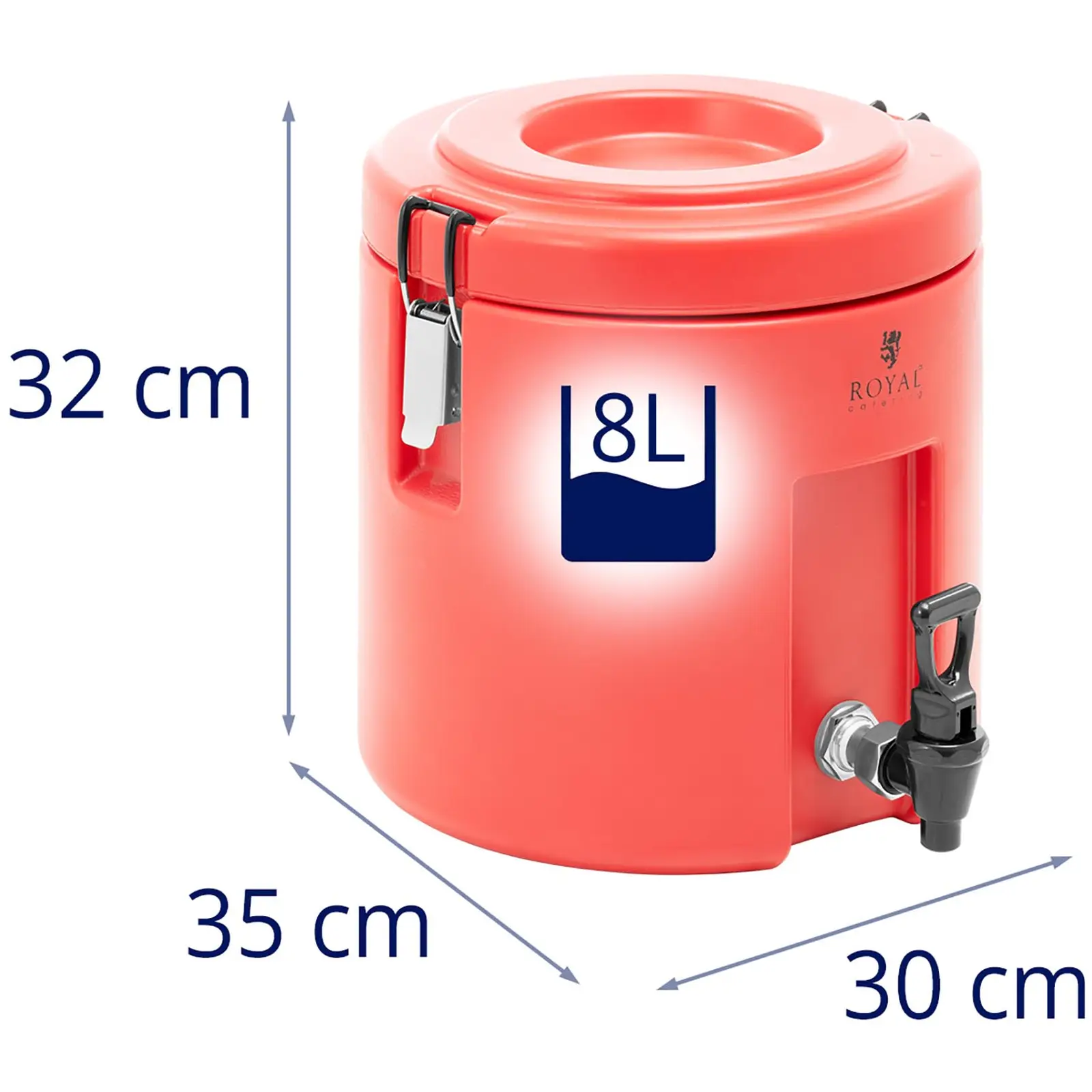 Conteneur isotherme - 8 l - Robinet - Royal Catering