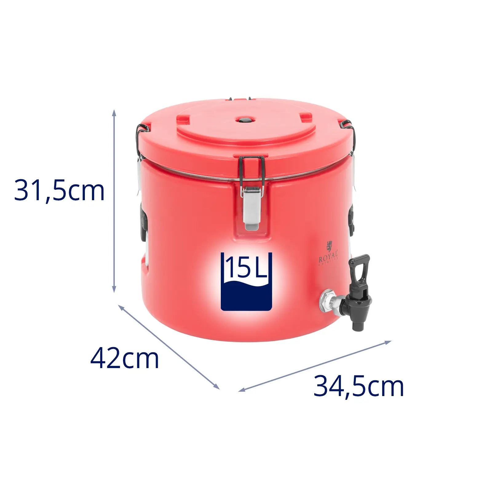 Conteneur isotherme - 15 l - Robinet - Royal Catering