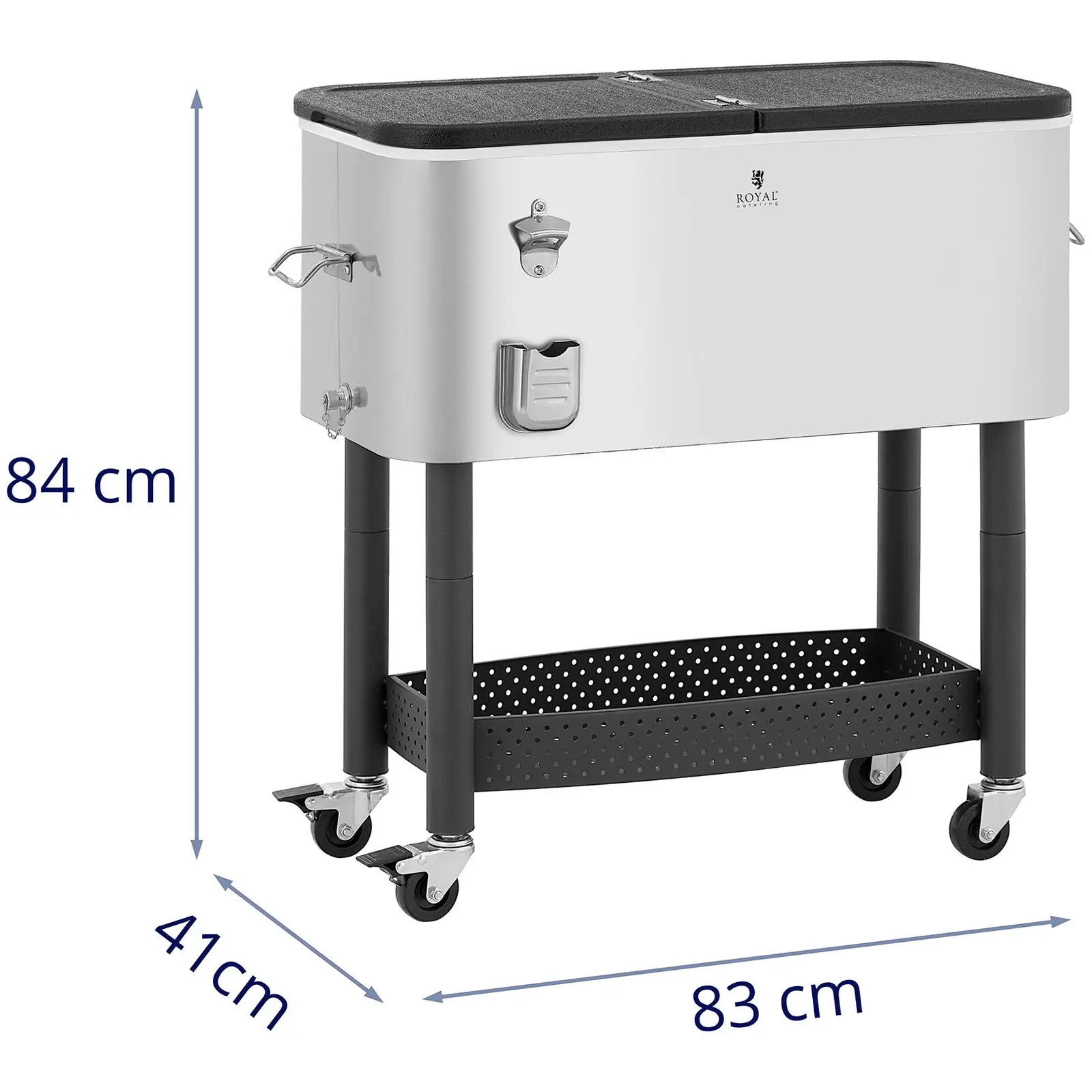 Glacière à roulettes - 61 l - Royal Catering  (Dimensions (LxlxH): 83 x 41 x 84 cm)