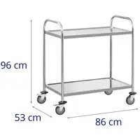 Serving trolley - 2 shelves - up to 40 kg - handles - shelves: 82.5 x 50.5 cm - Royal Catering