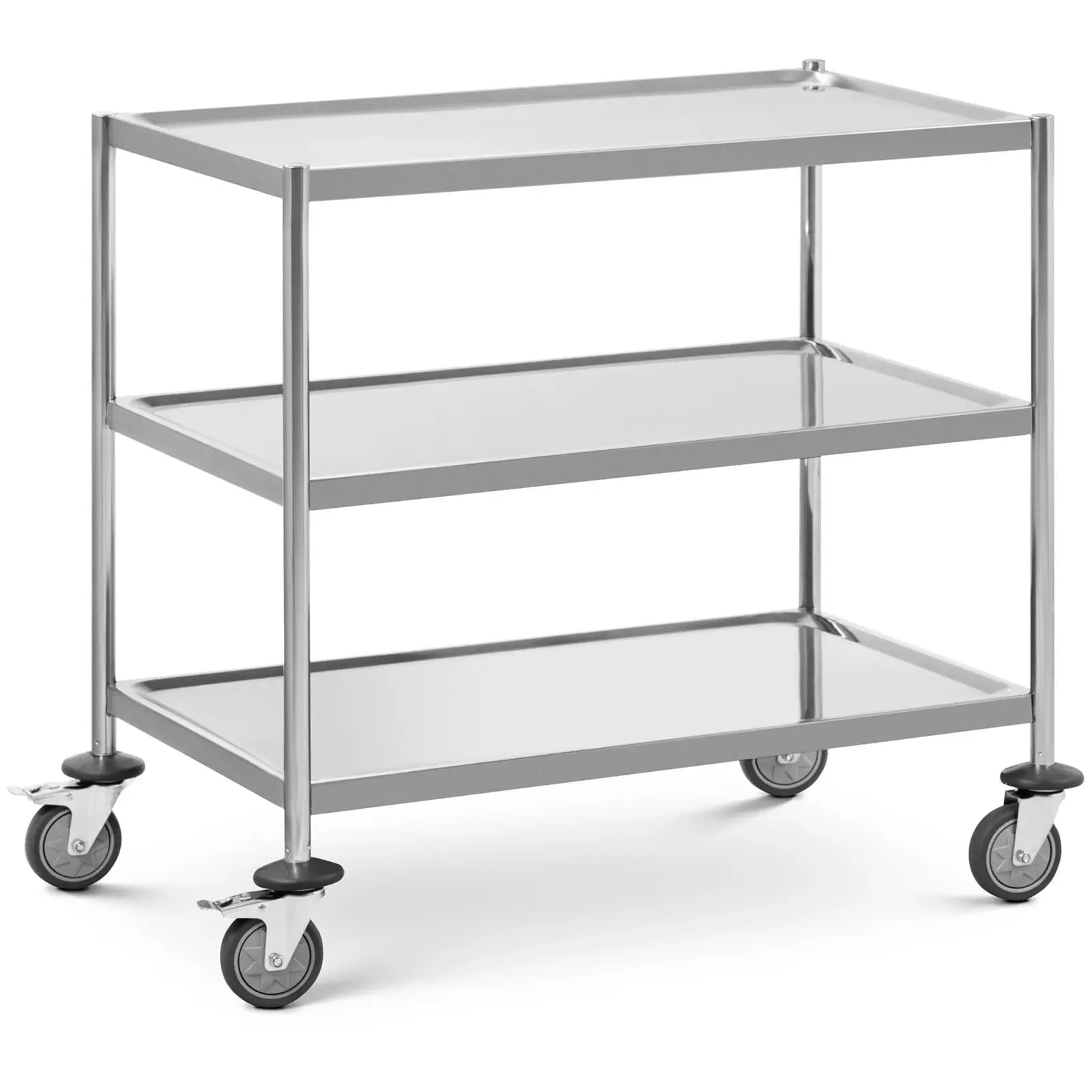 Tarjoiluvaunu - ruostumaton teräs - 3 tasoa - tasot: 82 x 50 cm - 300 kg - Royal Catering