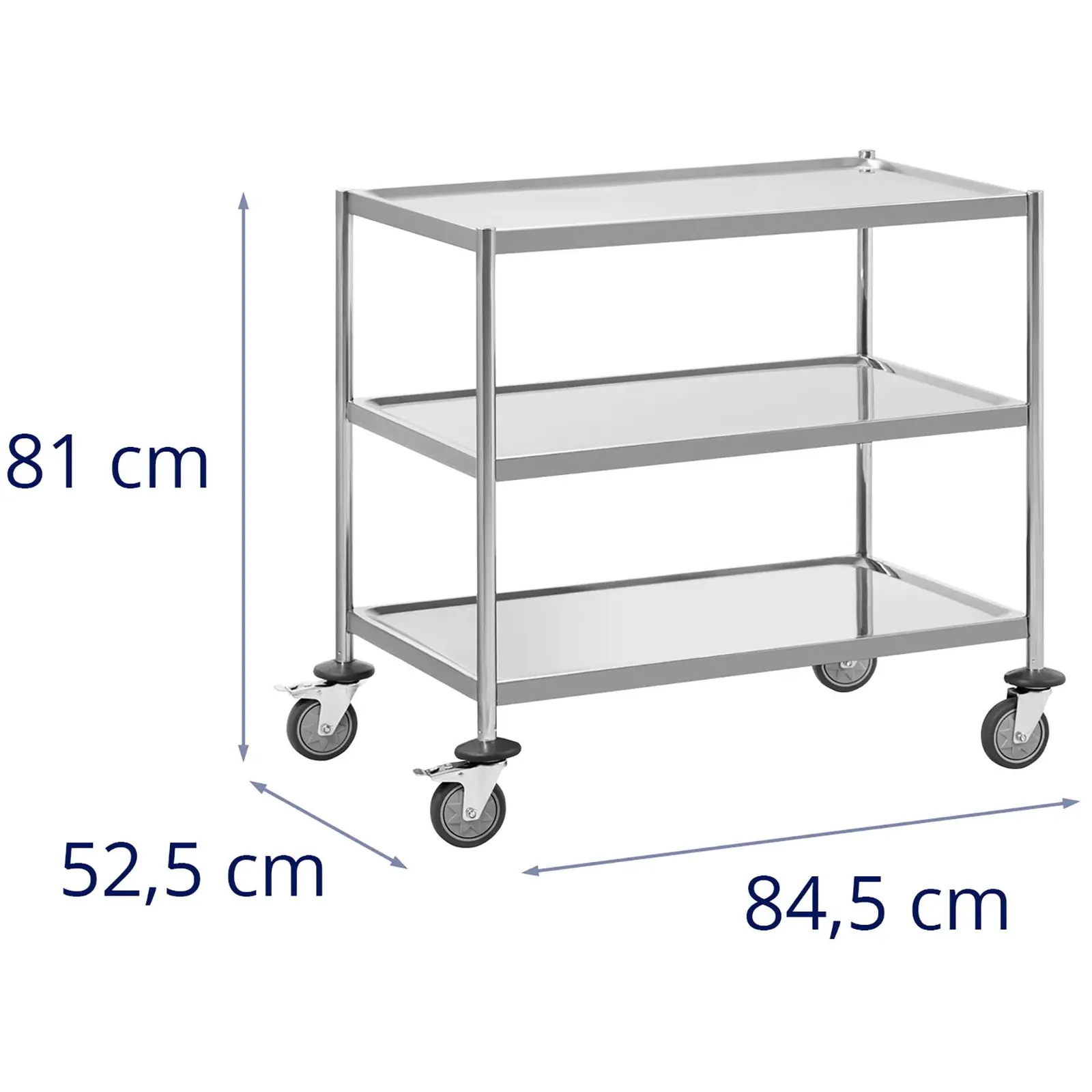 Serving trolley - 3 shelves - up to 60 kg - shelves: 82 x 50 cm - Royal Catering