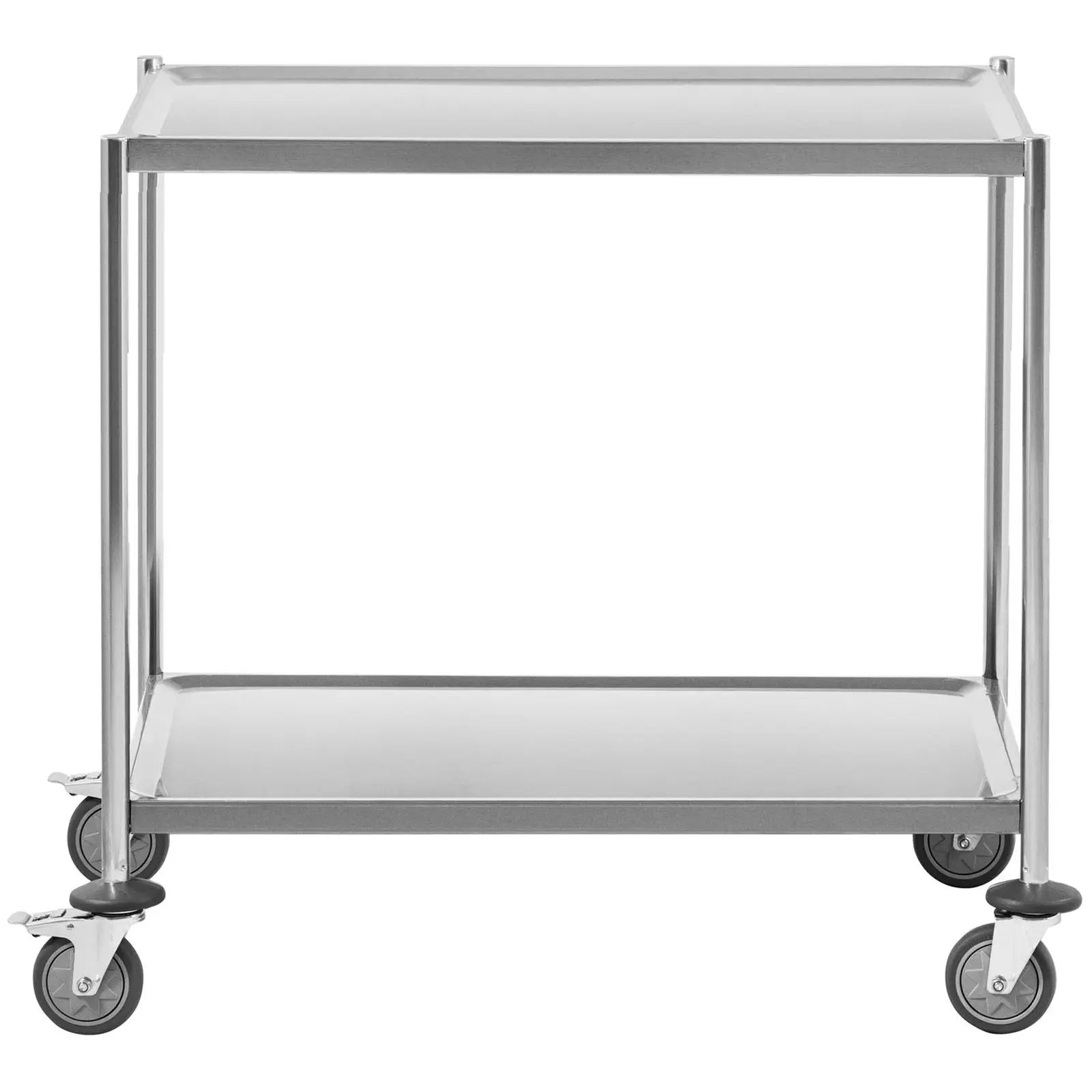 Tarjoiluvaunu - 2 hyllyä - jopa 40 kg - tasot: 82 x 50 cm - Royal Catering (Pyörien halkaisija: 100 mm)