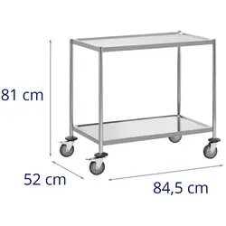 Serving trolley - 2 shelves - up to 40 kg - shelves: 82 x 50 cm - Royal Catering