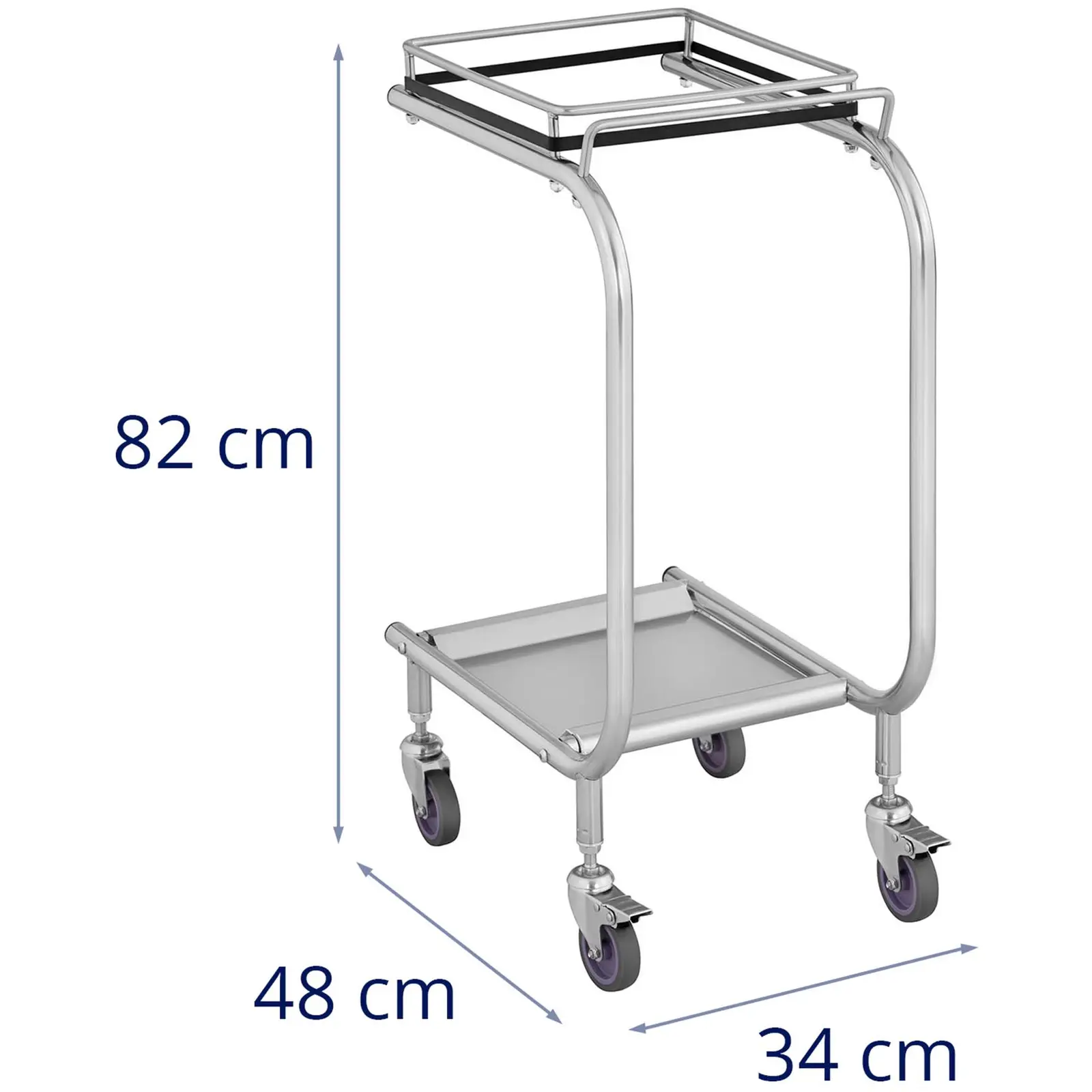 Support sac poubelle - Argent - Roulettes : 4 (2 avec freins)