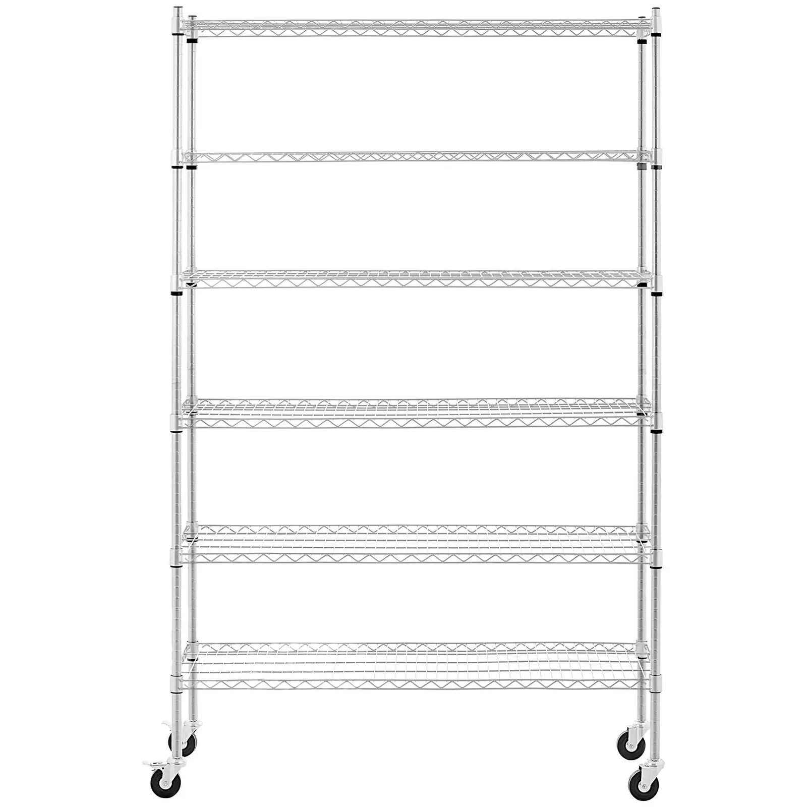 Étagère métallique - 120 x 45 x 190 - 90 kg - 4 roulettes - Royal Catering (Nombre de roulettes: 4 Pc)