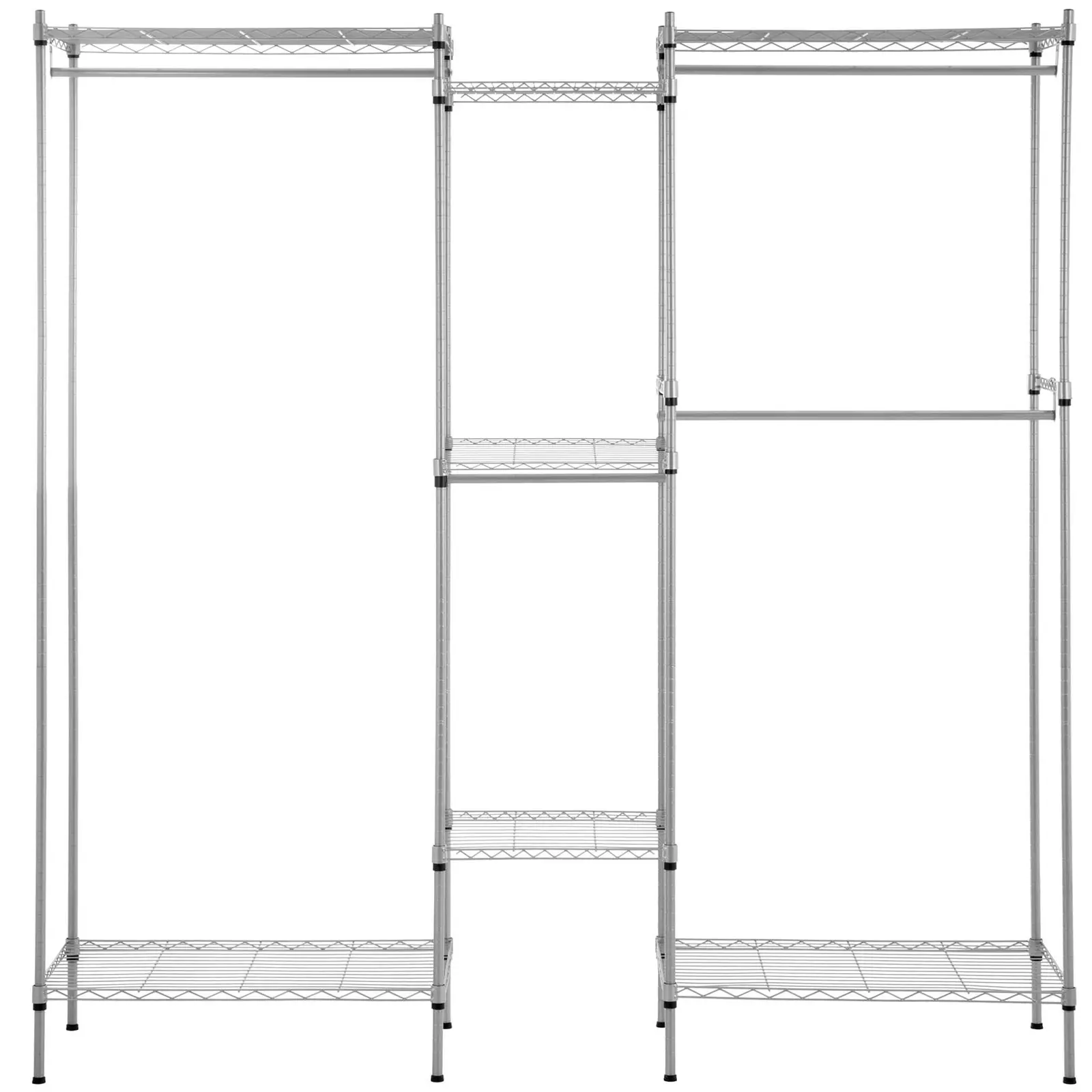 Kovový šatní stojan - 189 x 45 x 196 cm - 210 kg - Royal Catering (Nosnost - max. nosnost: 210 kg)