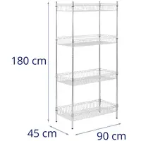 Scaffale metallico - 90 x 45 x 180 cm - 200 kg - Royal Catering