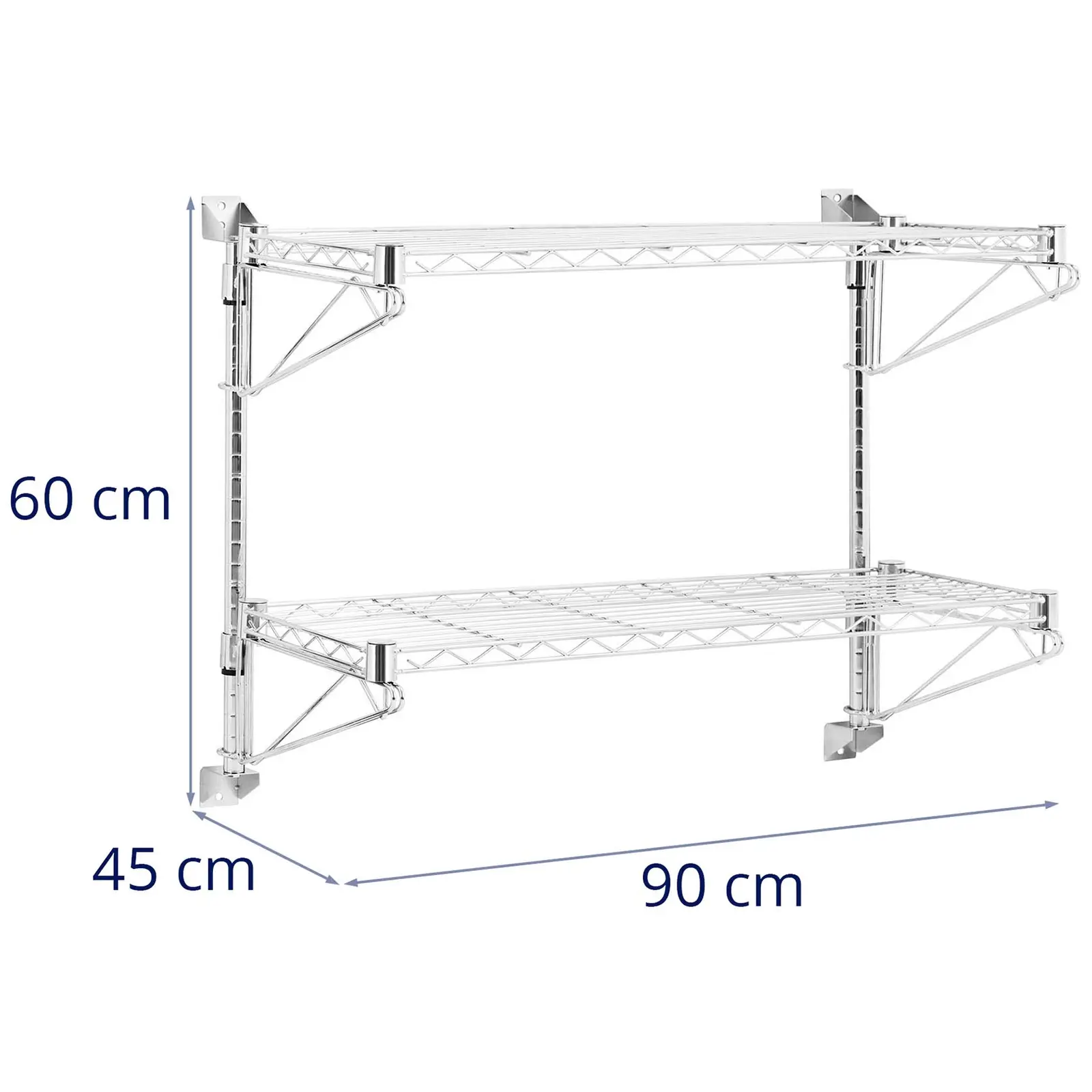 Nástěnná police - 2 police - 90 cm - Royal Catering (Pracovní rozsah [cm]: 90 x 35 x 60)
