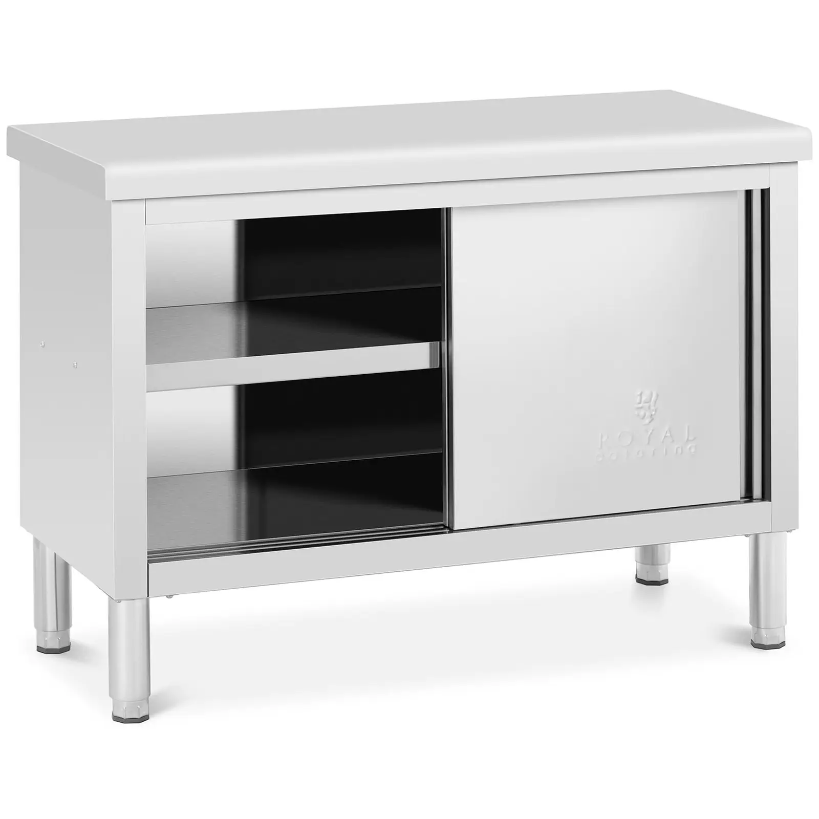 Meuble bas en inox - 120 x 50 cm - Capacité de 390 kg - Royal Catering