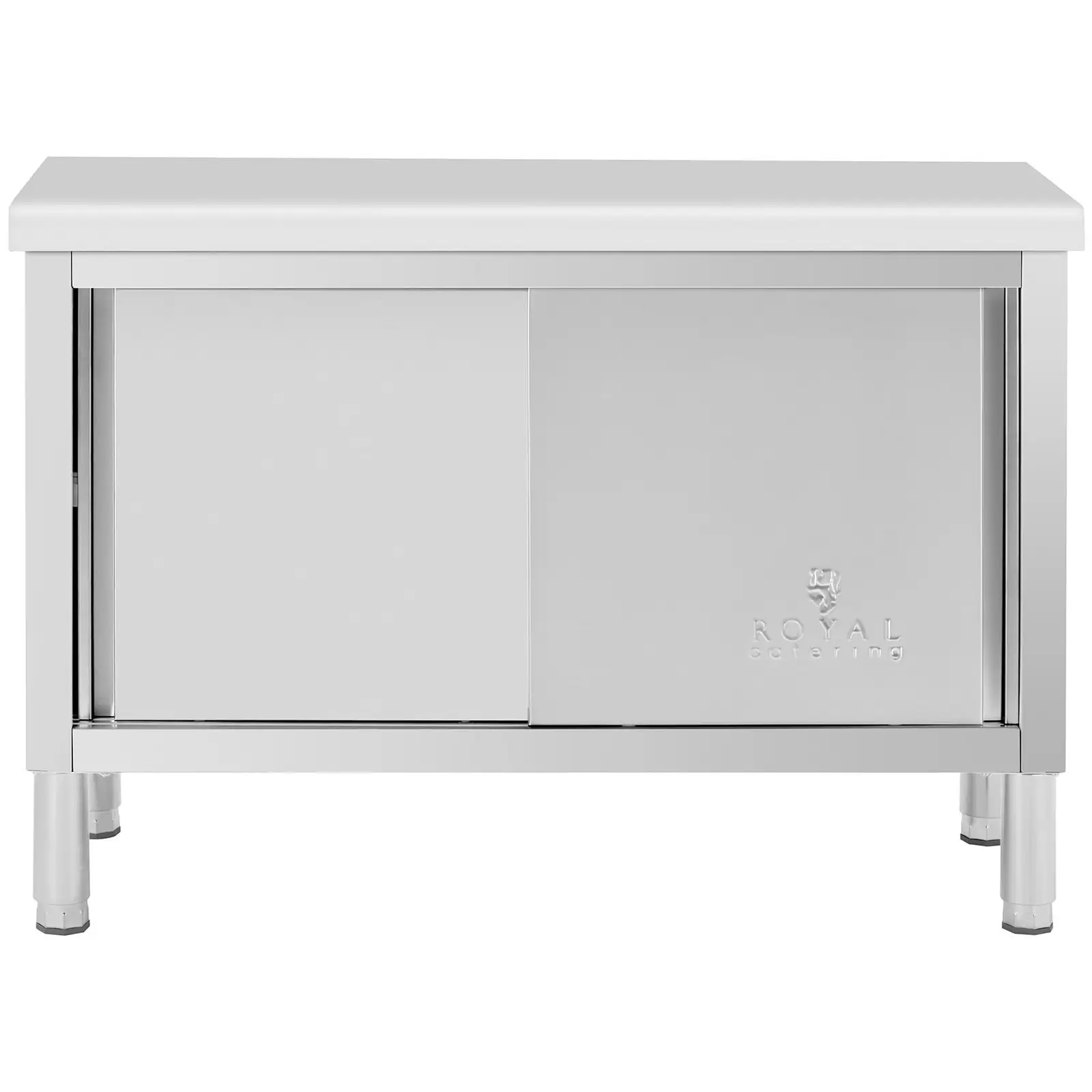 Dulap de lucru din oțel inoxidabil - 120 x 50 cm - 390 capacitate kg - Royal Catering (Grosimea blatului mesei: 0.9 mm)
