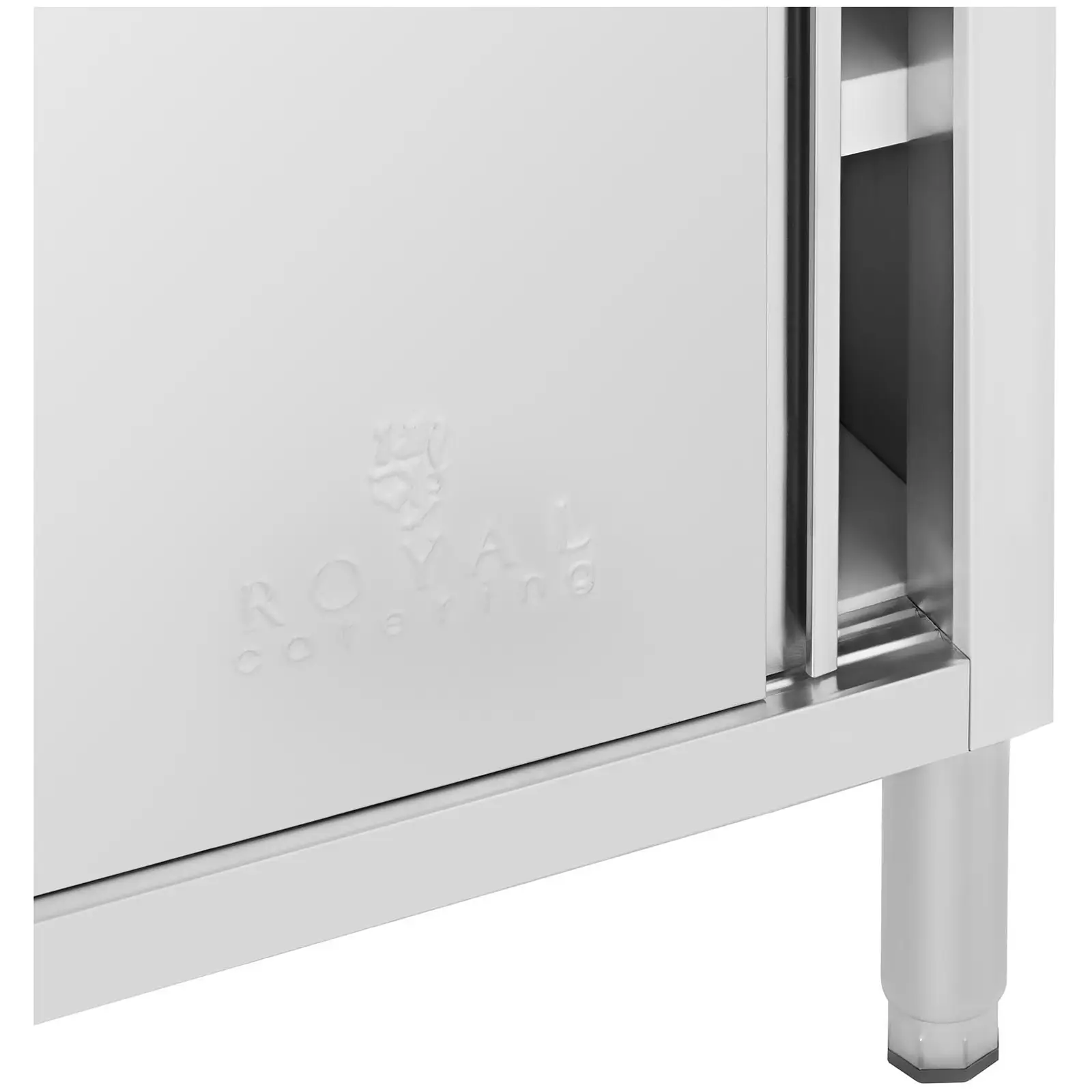 Pracovní skříň z ušlechtilé oceli - PREMIUM - 100 x 50 cm - 330 kg - Royal Catering (Nastavitelná police: Ne)