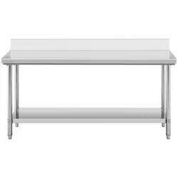 Stainless Steel Work Table - 180 x 60 cm - upstand - 220 kg load capacity - Royal Catering