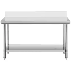 Stainless Steel Work Table - 150 x 60 cm - upstand - 220 kg load capacity - Royal Catering
