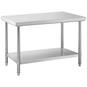 Pracovný stôl z nehrdzavejúcej ocele - 120 x 70 cm - nosnosť 196 kg