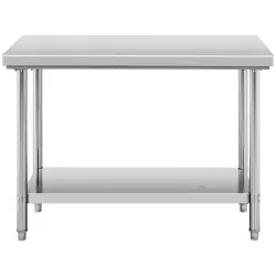 Pracovný stôl z nehrdzavejúcej ocele - 120 x 60 cm - nosnosť 198 kg