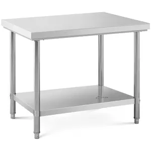Arbeidsbord i rustfritt stål - 100 x 70 cm - bakkant - 190 kg bæreevne - Royal Catering