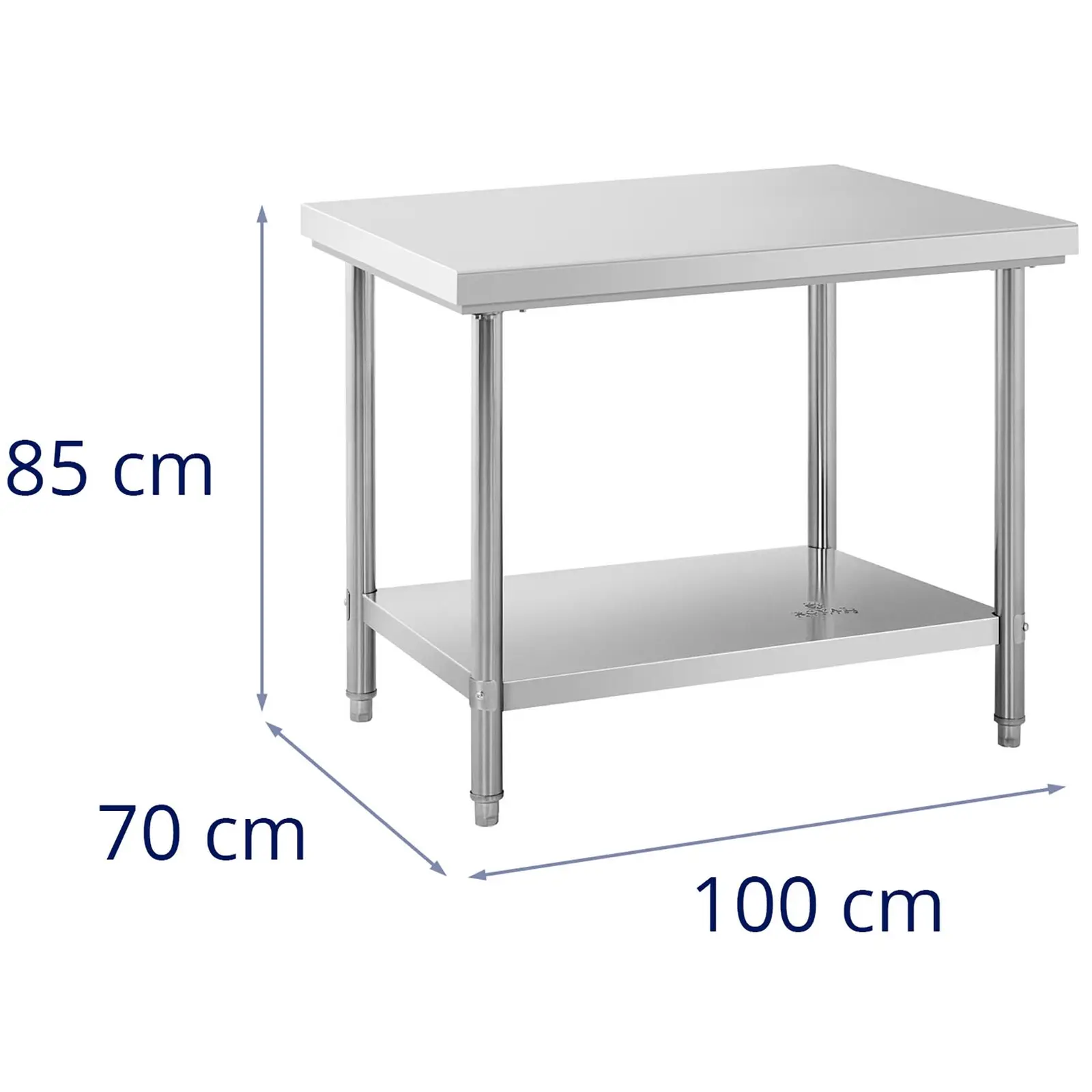 Rozsdamentes acél asztal - 100 x 70 cm - teherbírás: 190 kg - Royal Catering