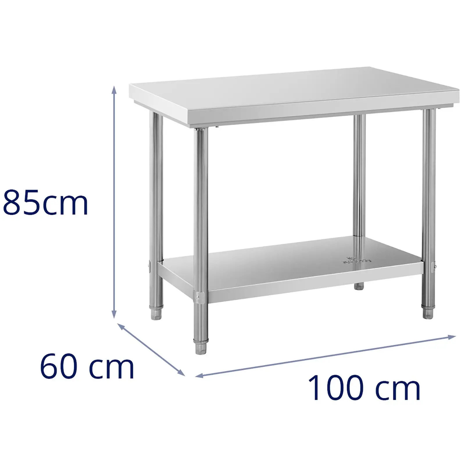 Nerezový pracovní stůl - 100 x 60 cm - nosnost 186 kg - Royal Catering