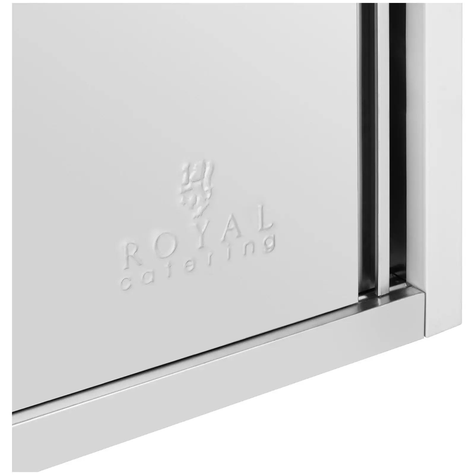 Závěsná skříňka z ušlechtilé ocel – 1 500 x 400 x 500 mm – 75 kg nosnost na polici - Royal Catering (Dveře: Ano)