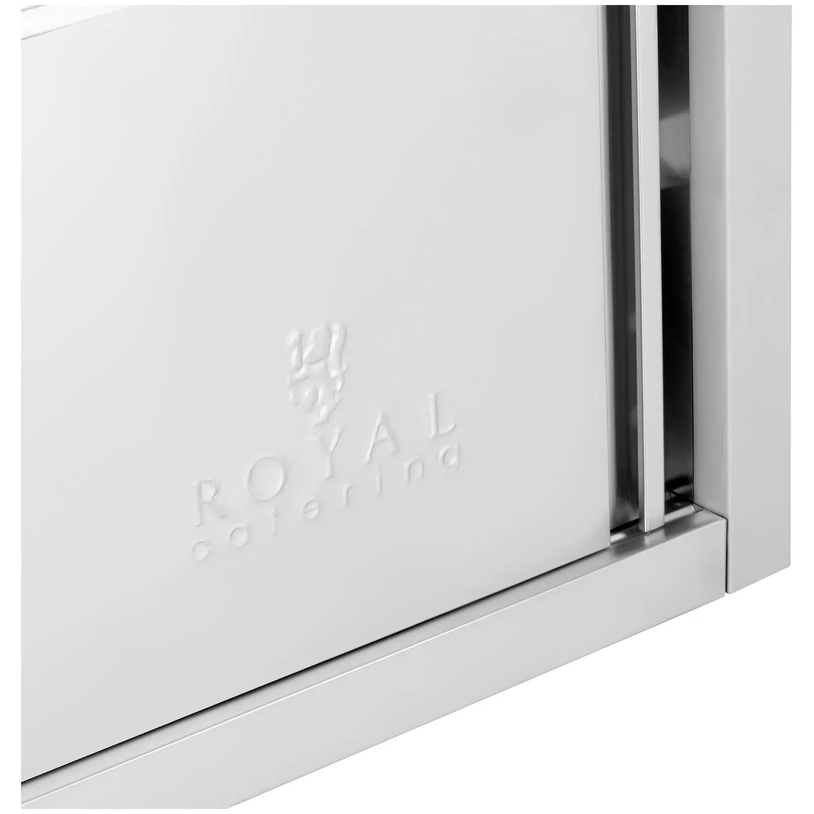 Závěsná skříňka z ušlechtilé ocel – 1 200 x 400 x 500 mm – 65 kg nosnost na polici - Royal Catering (Dveře: Ano)