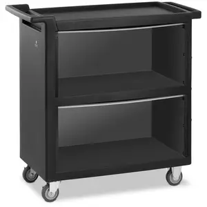 Serving trolley with roller doors - up to 120 kg - 4 wheels with 2 brakes - Royal Catering