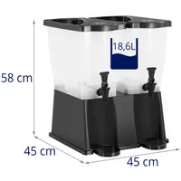 Juice dispenser - 18,6 L - plastic - 2 containers - Royal Catering