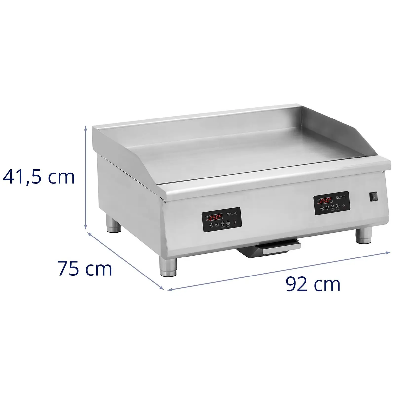 Dobbel induksjonsgrill - 910 x 520 mm - glatt - 2 x 6000 W - Royal Catering 