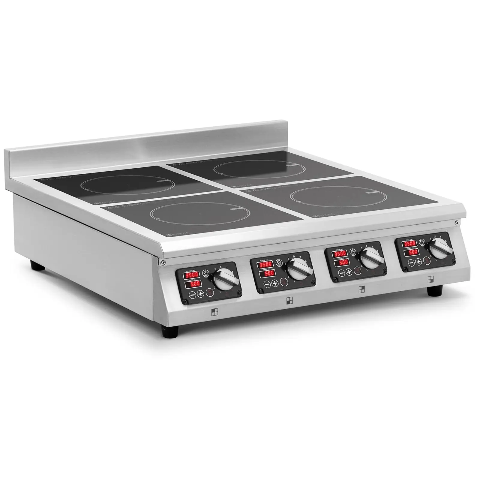 Cuisinière à induction - 4 x 20 cm - 10 niveaux - Minuterie - 77 x 70 x 25.5 cm - Royal Catering