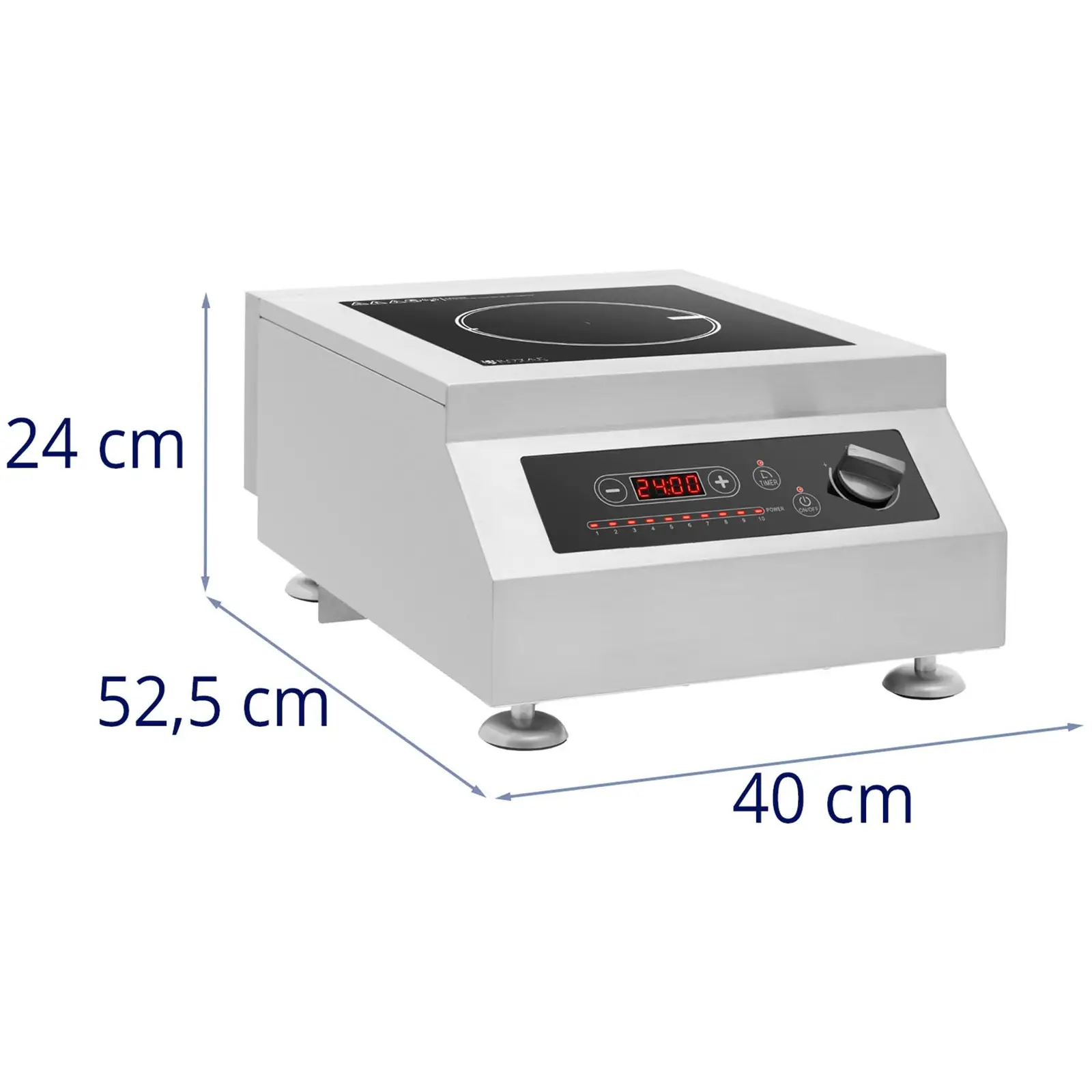 Induksjonsovn - 22 cm - 10 nivåer - Timer - Royal Catering