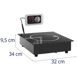 Induction hob - 17 cm - 10 levels - Timer - Royal Catering