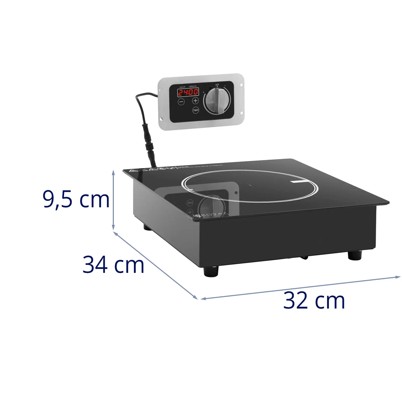 Cuisinière à induction encastrable - 17 cm - 10 niveaux - minuterie - Royal Catering