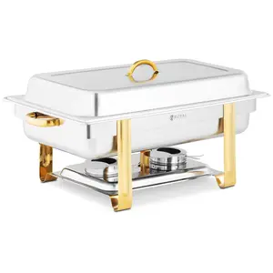 Chafing Dish - GN 1/1 - gullaksenter - 9 L - 2 brenselbeholder - Royal Catering