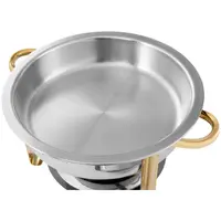 Chafing dish - rond - gouden accenten - 4.5 L - 1 brandstofcel - Royal Catering