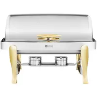 Chafing dish – GN 1/1 – zlaté akcenty – skládací kapota – 9 L – 2 x palivový článek – Royal Catering