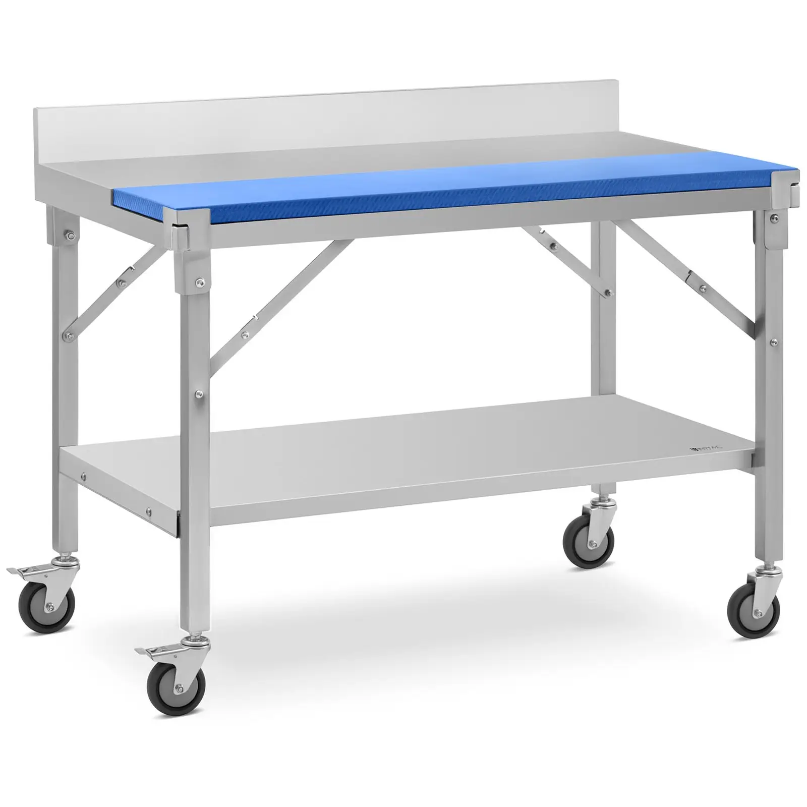 Pracovní stůl z ušlechtilé oceli - ECO - 120 x 70 cm - 200 kg - lemování - Royal Catering
