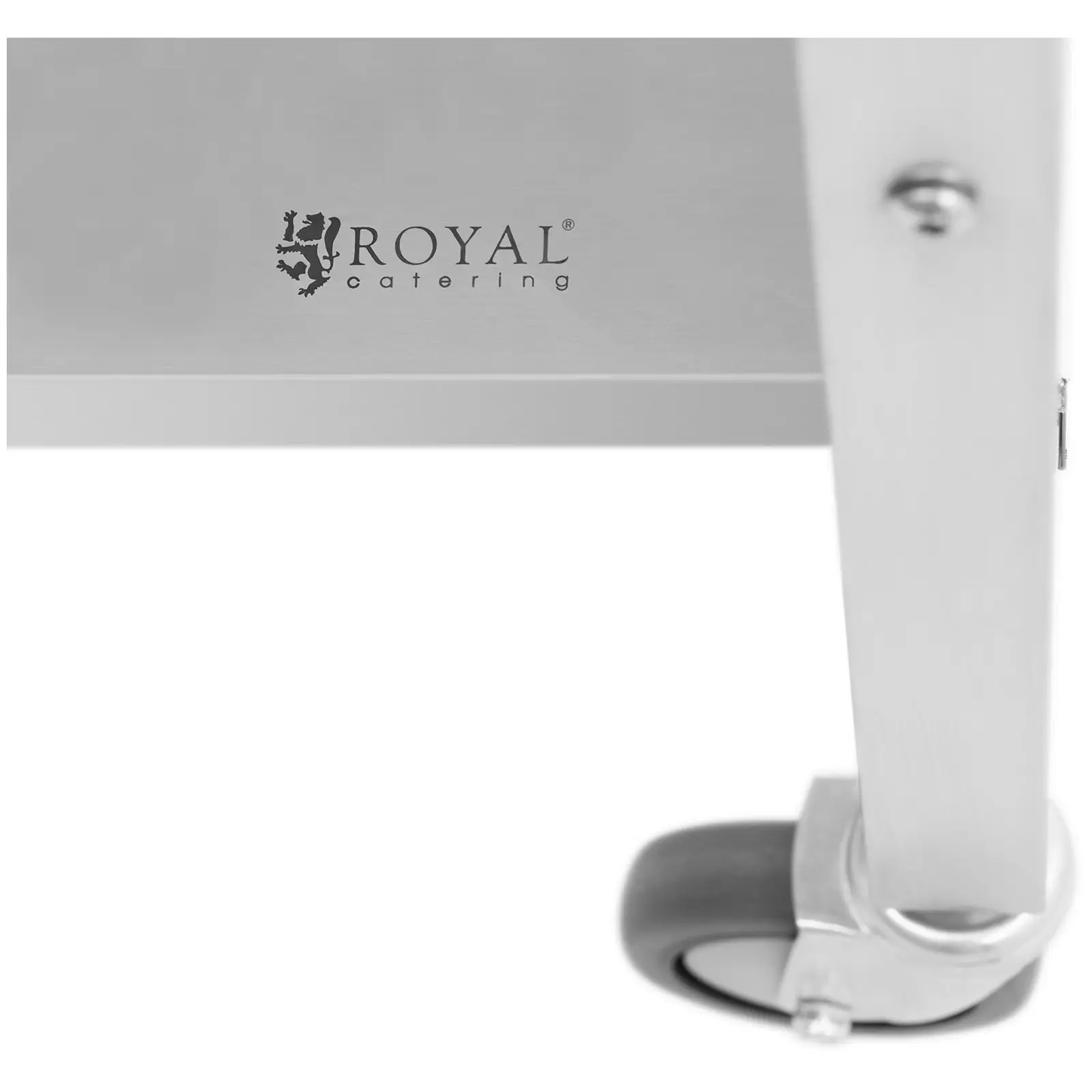 Tavolo acciaio inox con alzatina - 120 x 70 cm - 200 kg capacità massima - Royal Catering