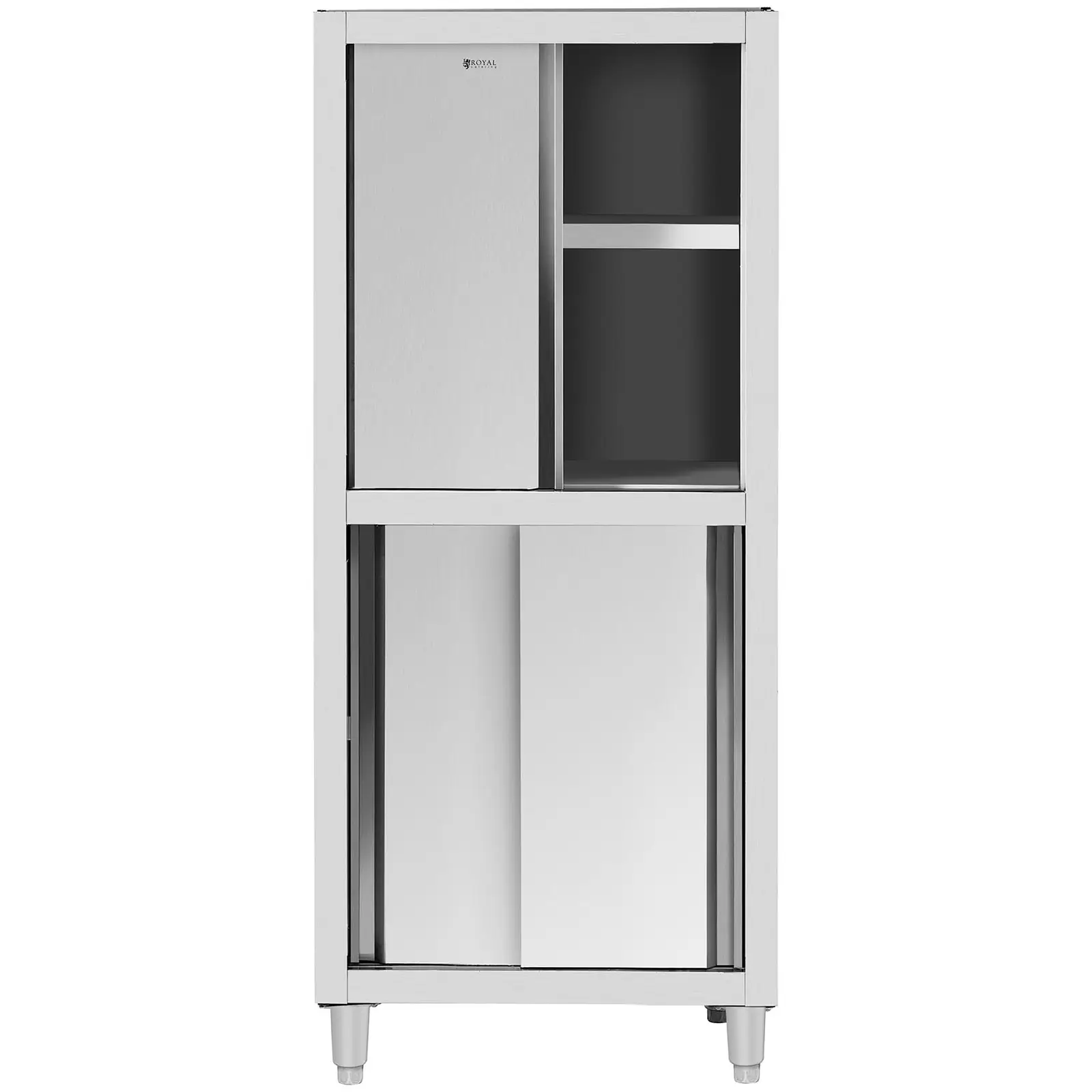 Kuchyňská skříň z ušlechtilé oceli – 800 x 500 x 1 800 mm – Royal Catering (Barva: Stříbrná)