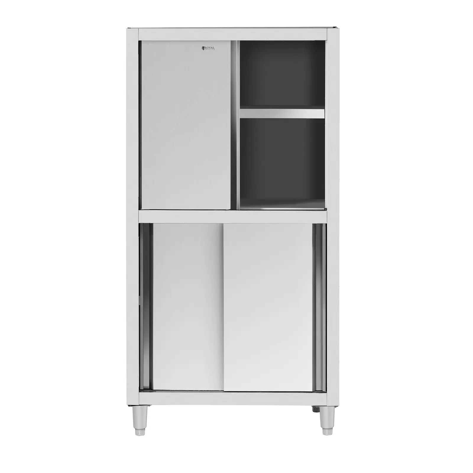Kuchyňská skříň z ušlechtilé oceli – 1 000 x 500 x 1 800 mm – Royal Catering (Maximální nosnost přihrádky [kg]: 30)