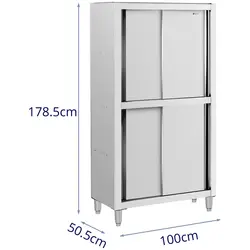 Armoire inox - 1 000 x 500 x 1 800 mm - Royal Catering