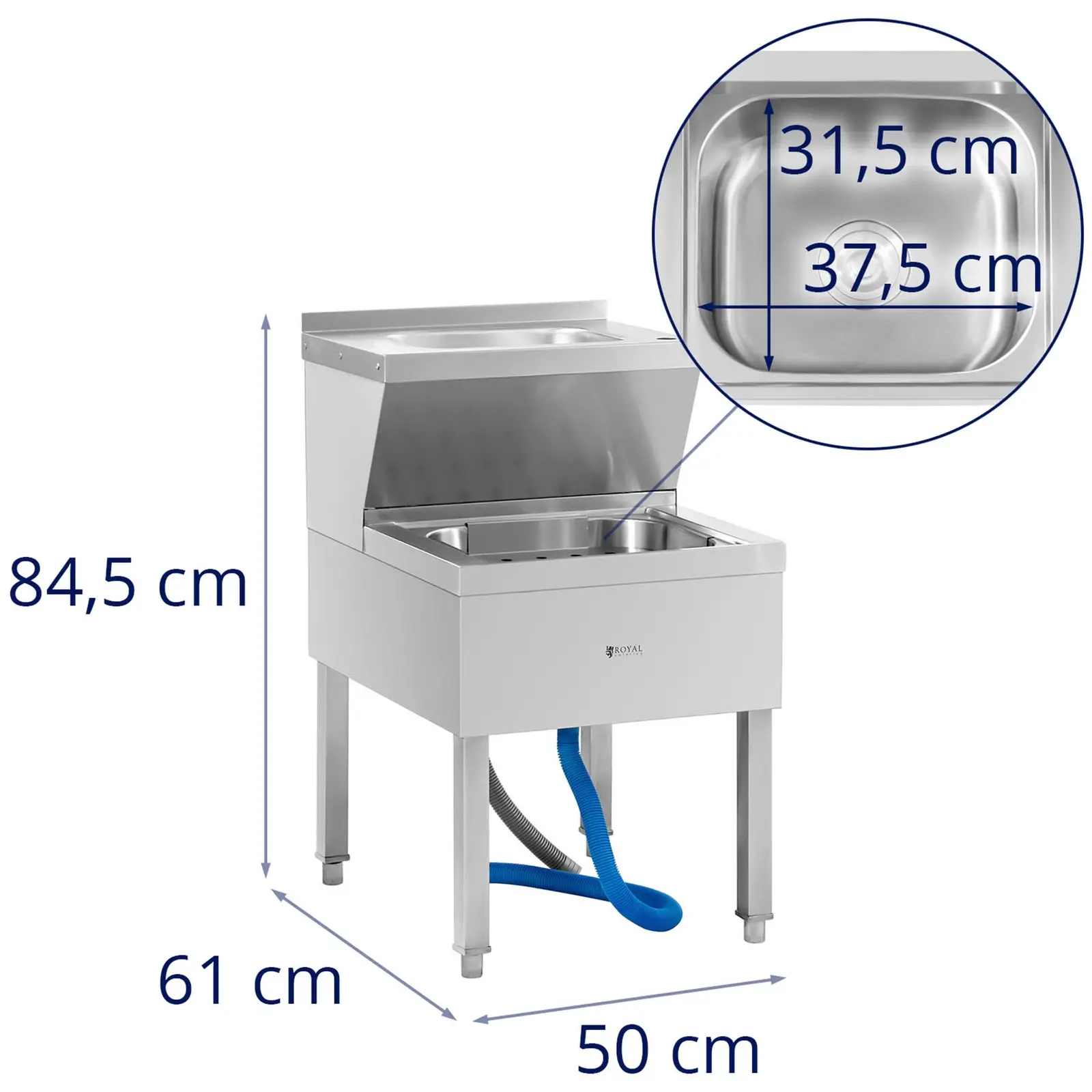 Fregadero con pila de vaciado - Altura: 88 cm