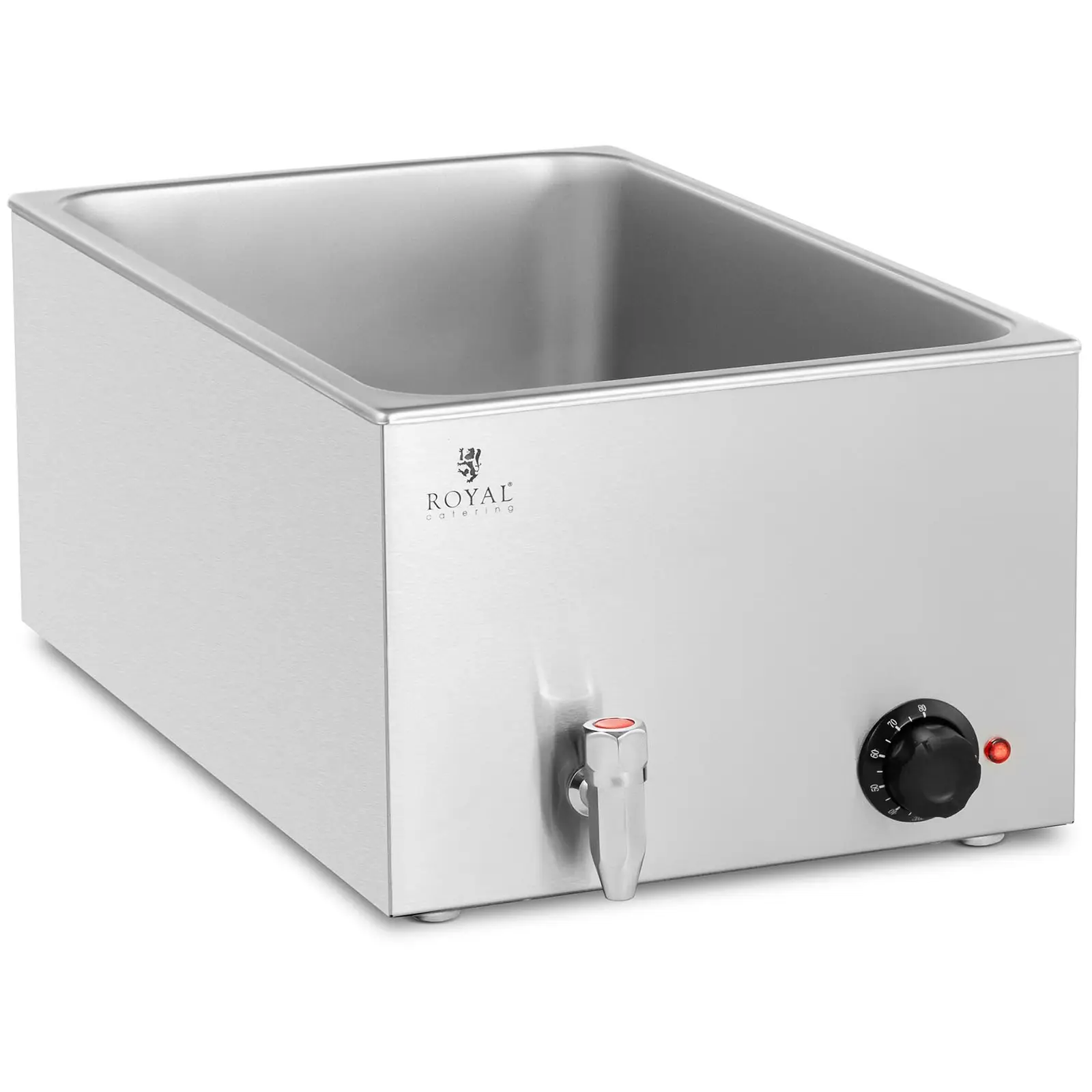 Bain Marie 600 W GN 1/1 bez nádob vypouštěcí kohout - Royal Catering