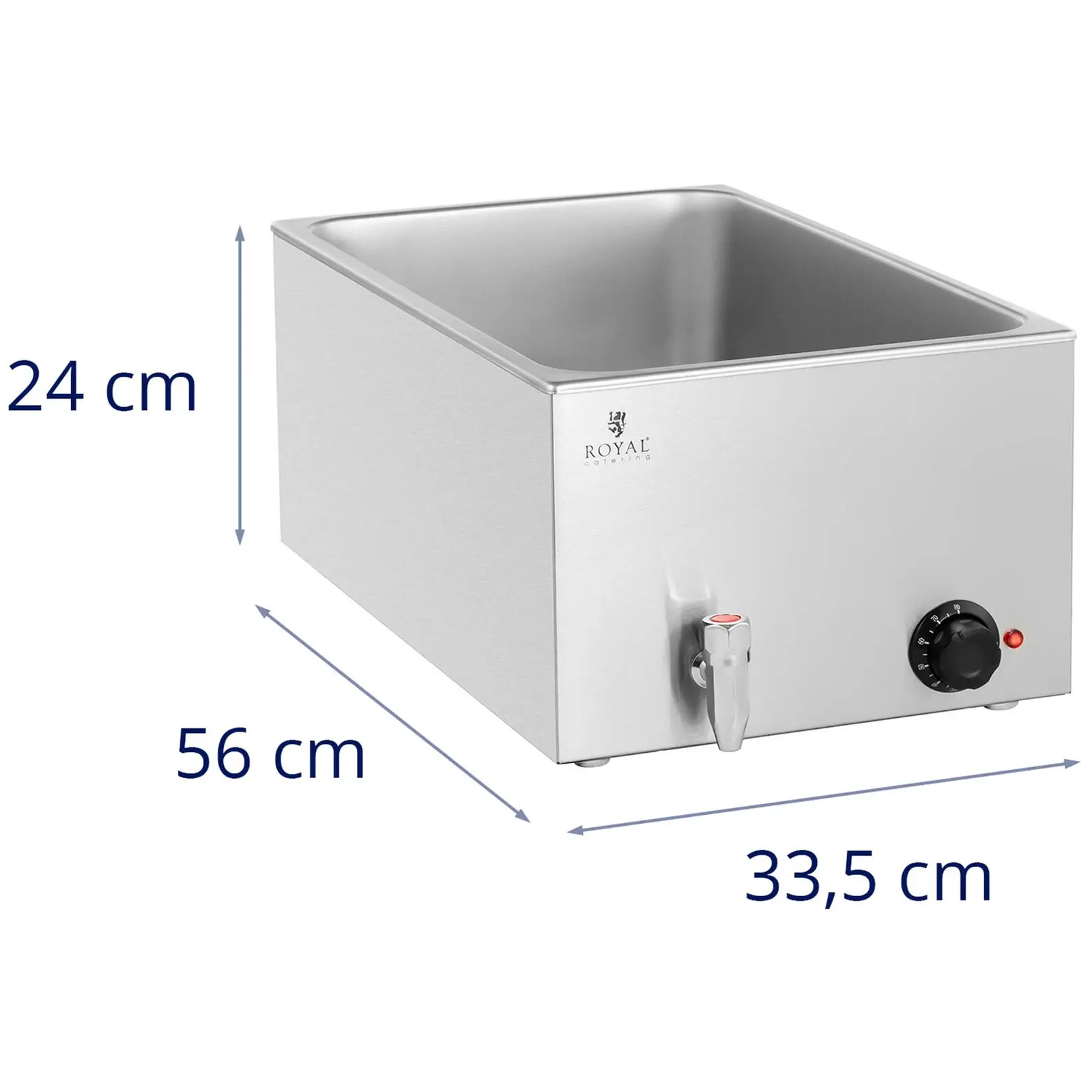 Kakkoslaatu Lämpöhaude - 600 W - GN 1/1 - ilman astioita - tyhjennyshana