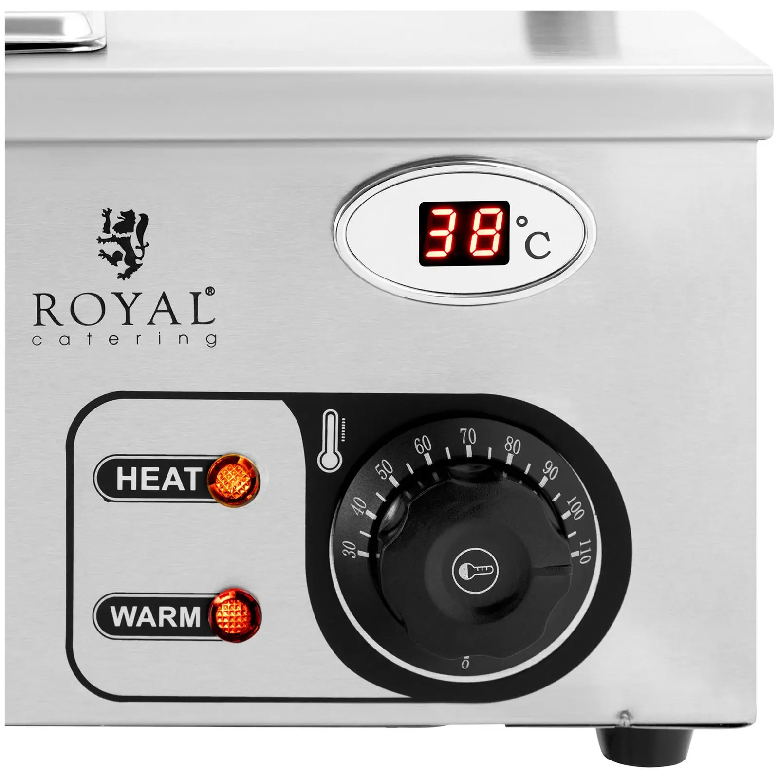 Bain Marie - 2000 W - 5 GN 1/2 - vypouštěcí kohout - skleněná ochrana (Kryt: Ano)