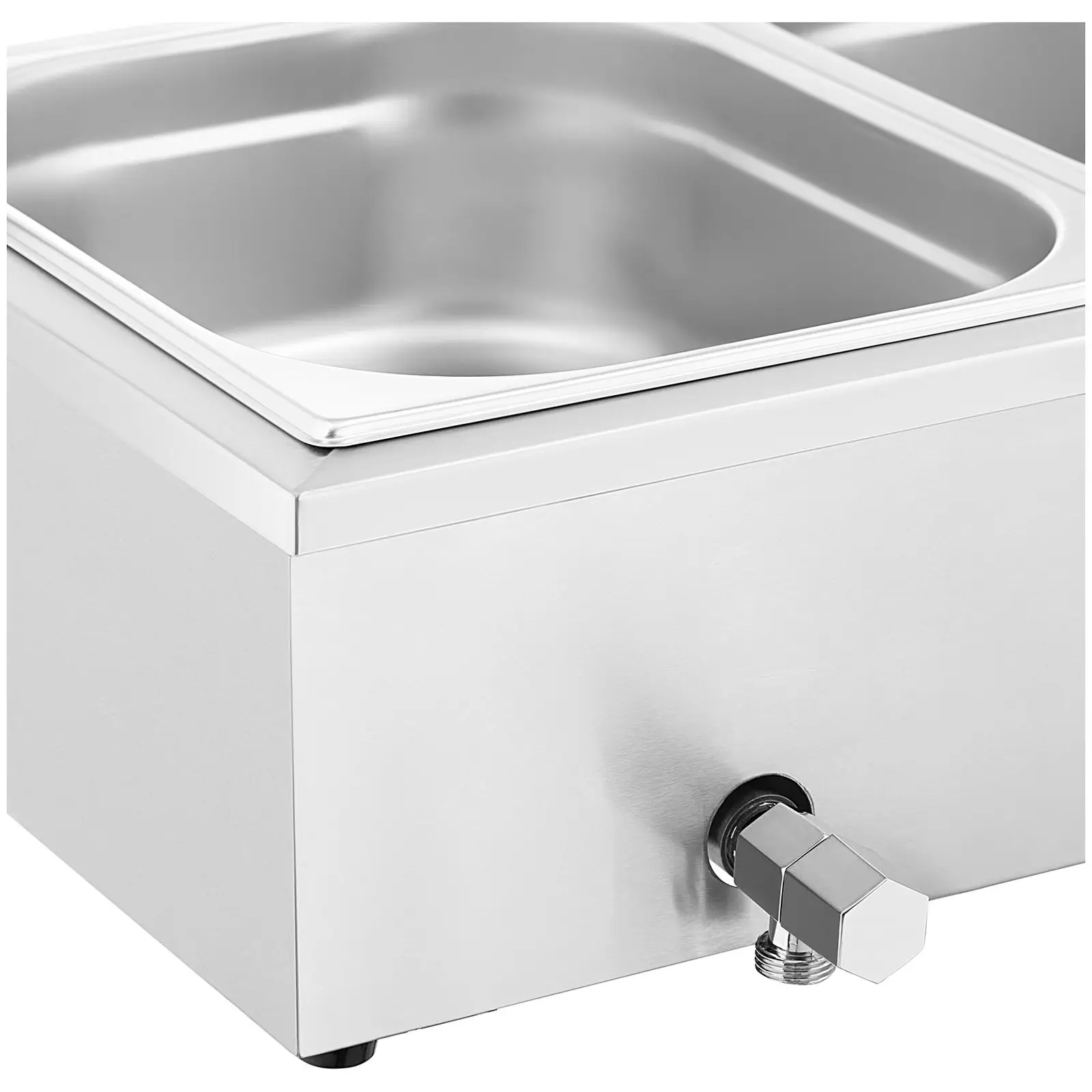 Bain Marie - 2000 W - 5 GN 1/2 - vypouštěcí kohout - skleněná ochrana (Výpustný kohout: Ano)